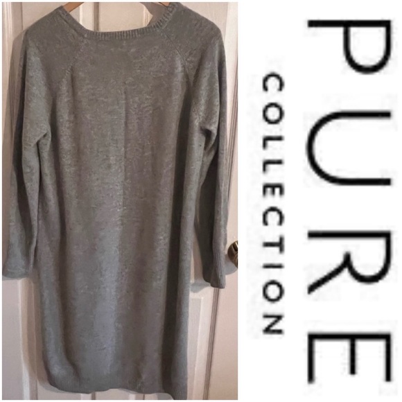 Cashmere Tunic Dress by Pure Collection Grey Sz. M - Picture 2 of 7